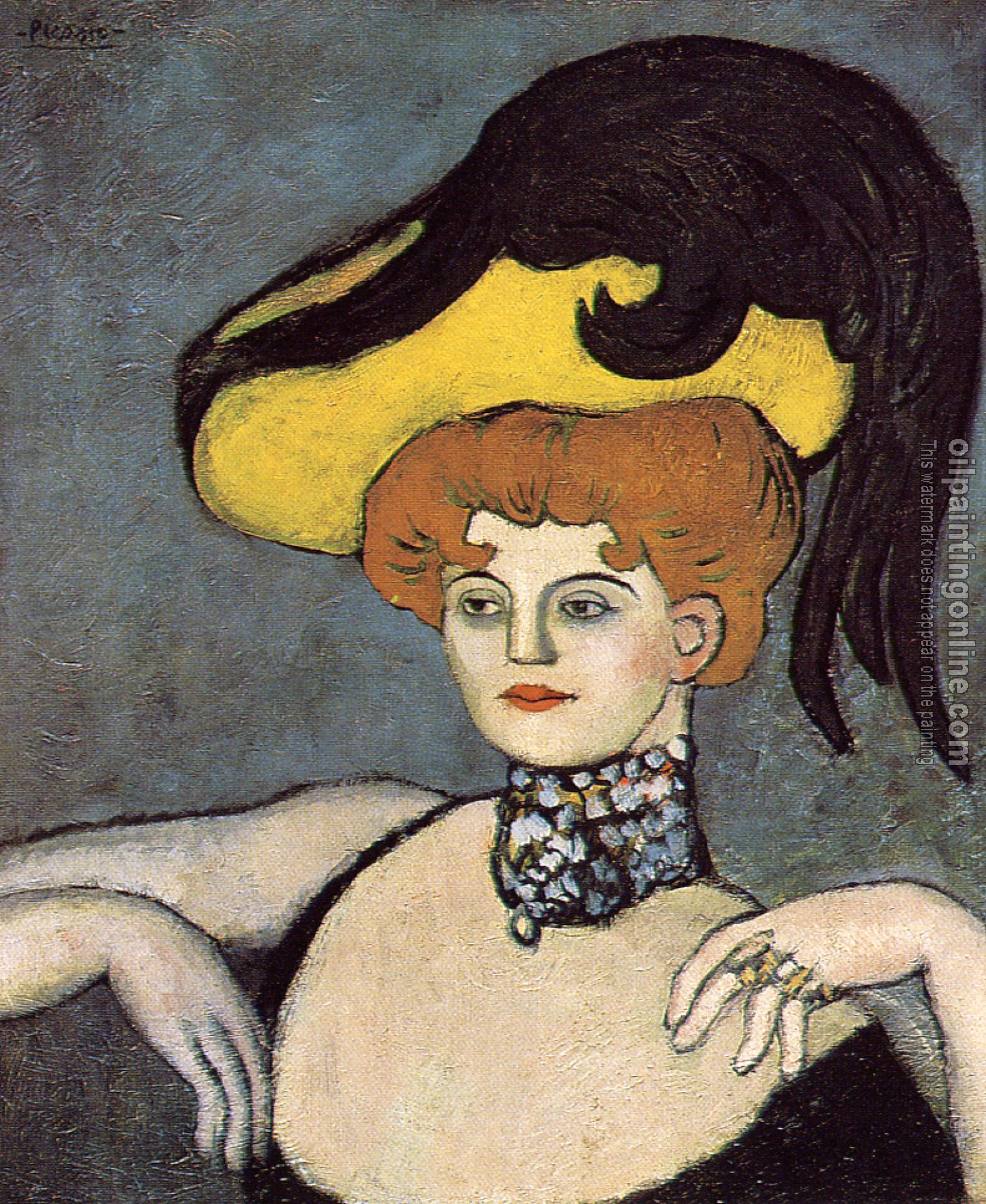 Picasso, Pablo - courtesan with a jeweled necklace